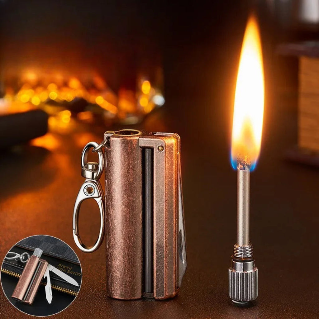 Permanent Match Keychain Lighter – Windproof Outdoor EDC Tool