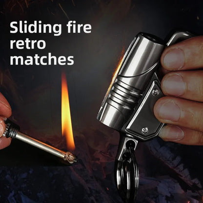 Waterproof Kerosene Permanent Match Lighter Keychain