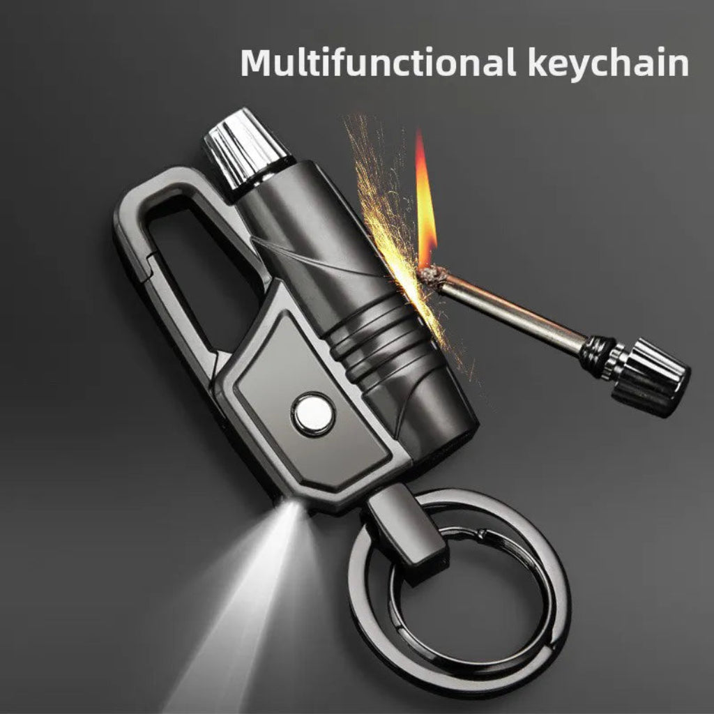Waterproof Kerosene Permanent Match Lighter Keychain